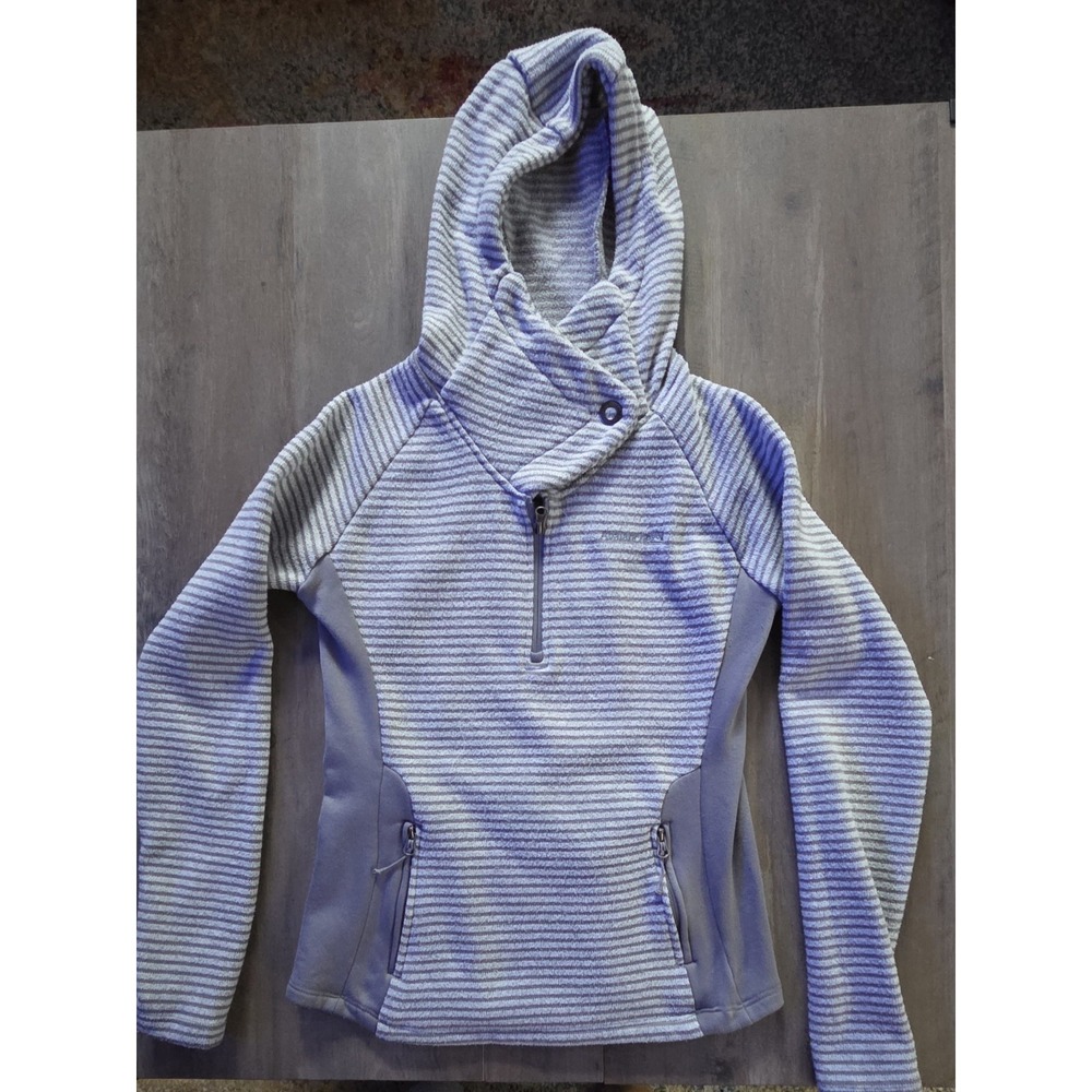 Avalanche Cascade Hooded Sweatshirt Pullover Jacket Womens Small Gray Striped